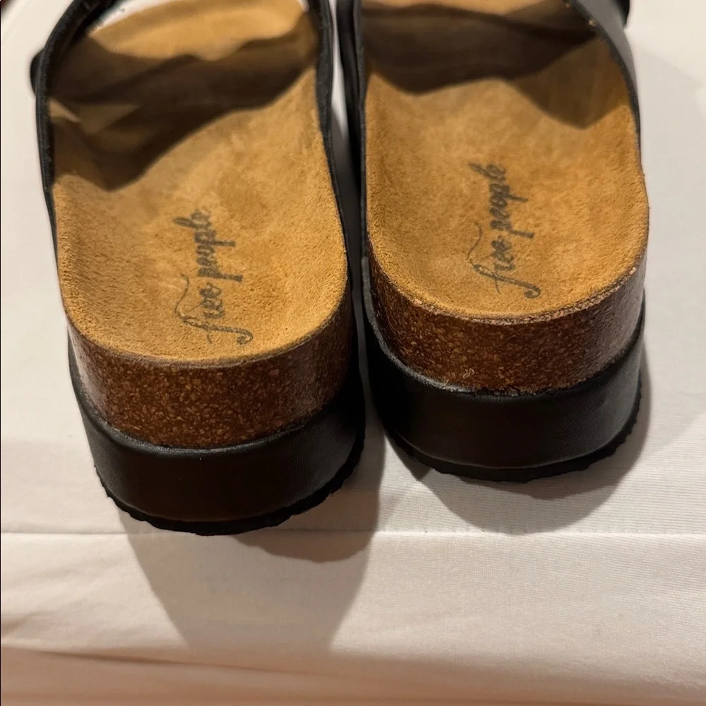 Free People Sidelines Flatform Black Criss Cross Sandals Size 38